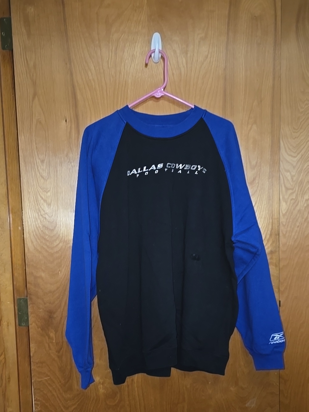 Reebok Dallas Cowboys Black and Royal Blue Crewneck Sweatshirt